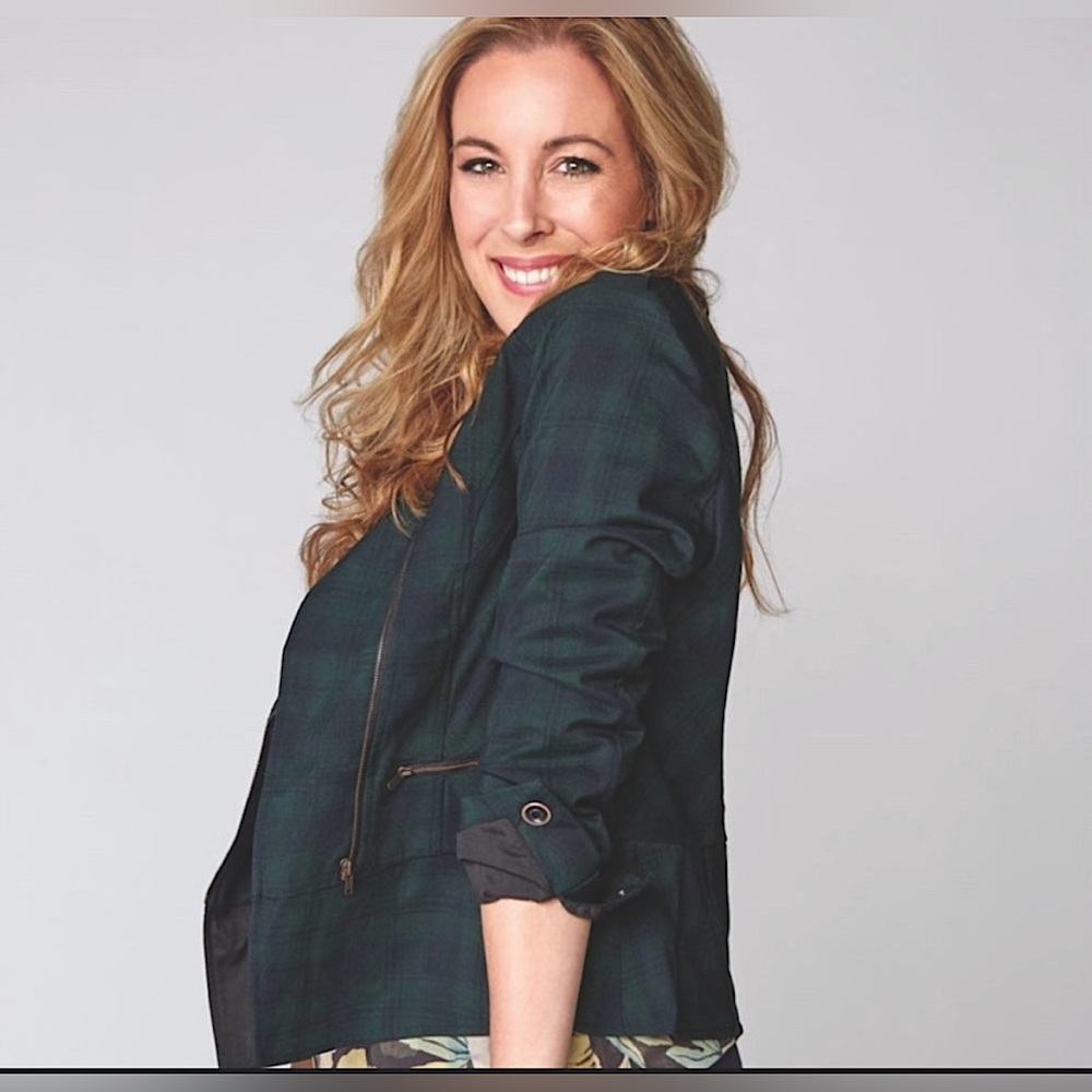 Cabi Tartan Plaid Moto Jacket.